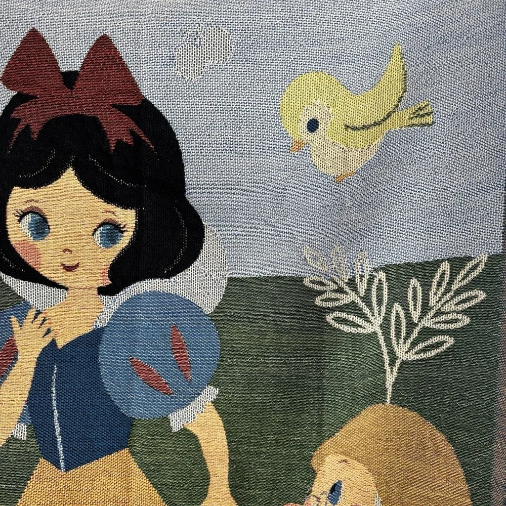 Disney Snow White Seven Dwarfs Tapestry Blanket Multicolor Woven Fringed‎ Throw